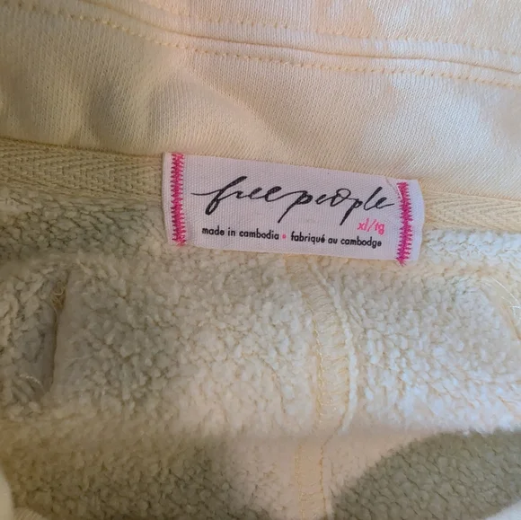 Free People We The Free Alexa Sweatshirt Jacket in Flan Yellow Boho Chic XL - Picture 11 of 16